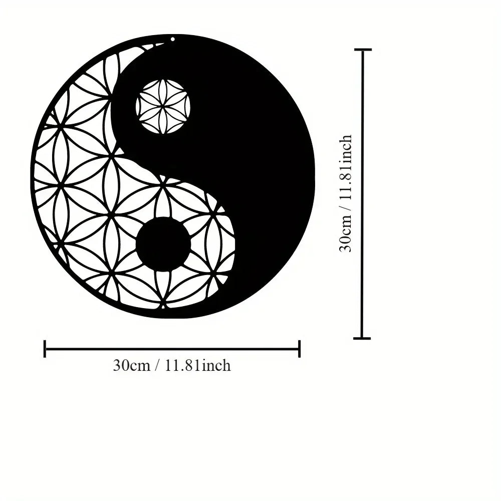 Metal Yin Yang Decoration, Metal Wall Art, Sacred Wall Art, Zen Wall Decoration, Geometric Metal Wall Decoration, Wall Hanging - Luvia