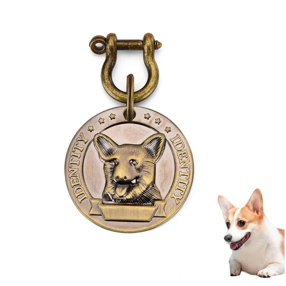 VIP Customizable Engraved Pets ID Tag for Dog Cat Bronze Nameplate Tags Personalized Address Number Dogs Collar ID Pendant - Luvia