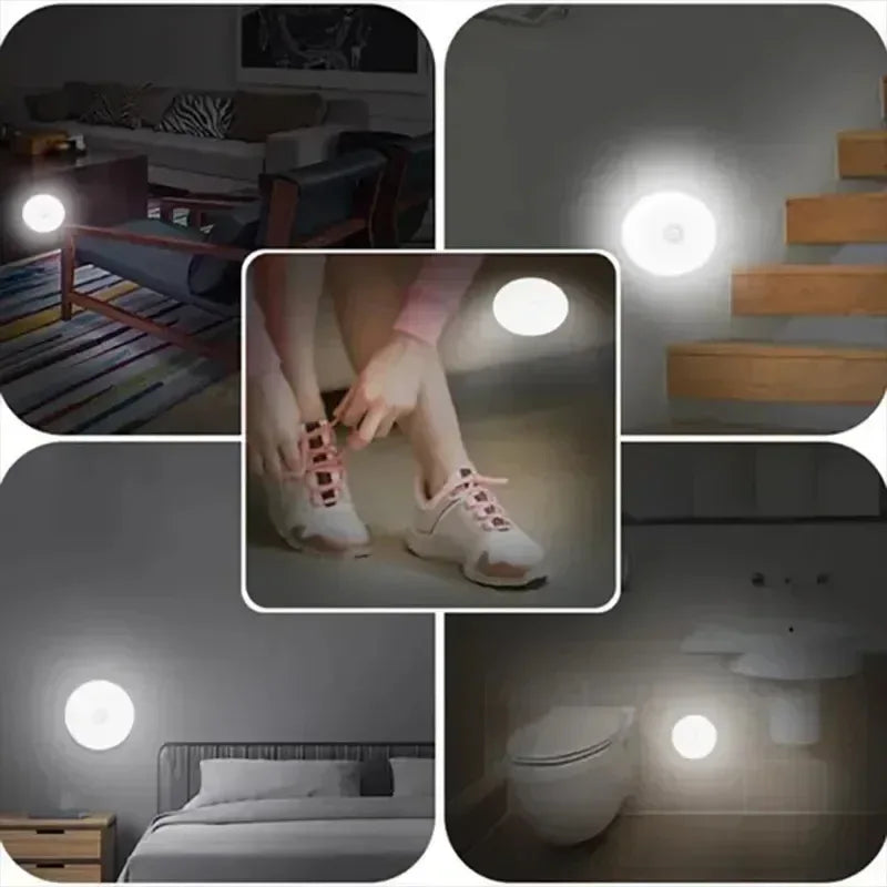 3PCS LED Motion Sensor Light Night Light USB Rechargeable Night Lamp for Kitchen Cabinet Wardrobe Lamp Staircase Closet Light - Luvia