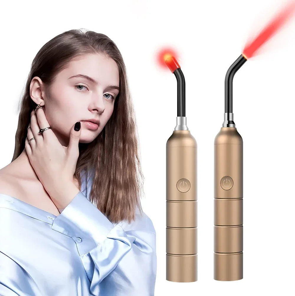 Red Light Therapy Device Cold Sore Canker Sore Treatment Infrared Light Therapy Wand for Mouth Nose Ear Knee Feet Hands Ankle - Luvia
