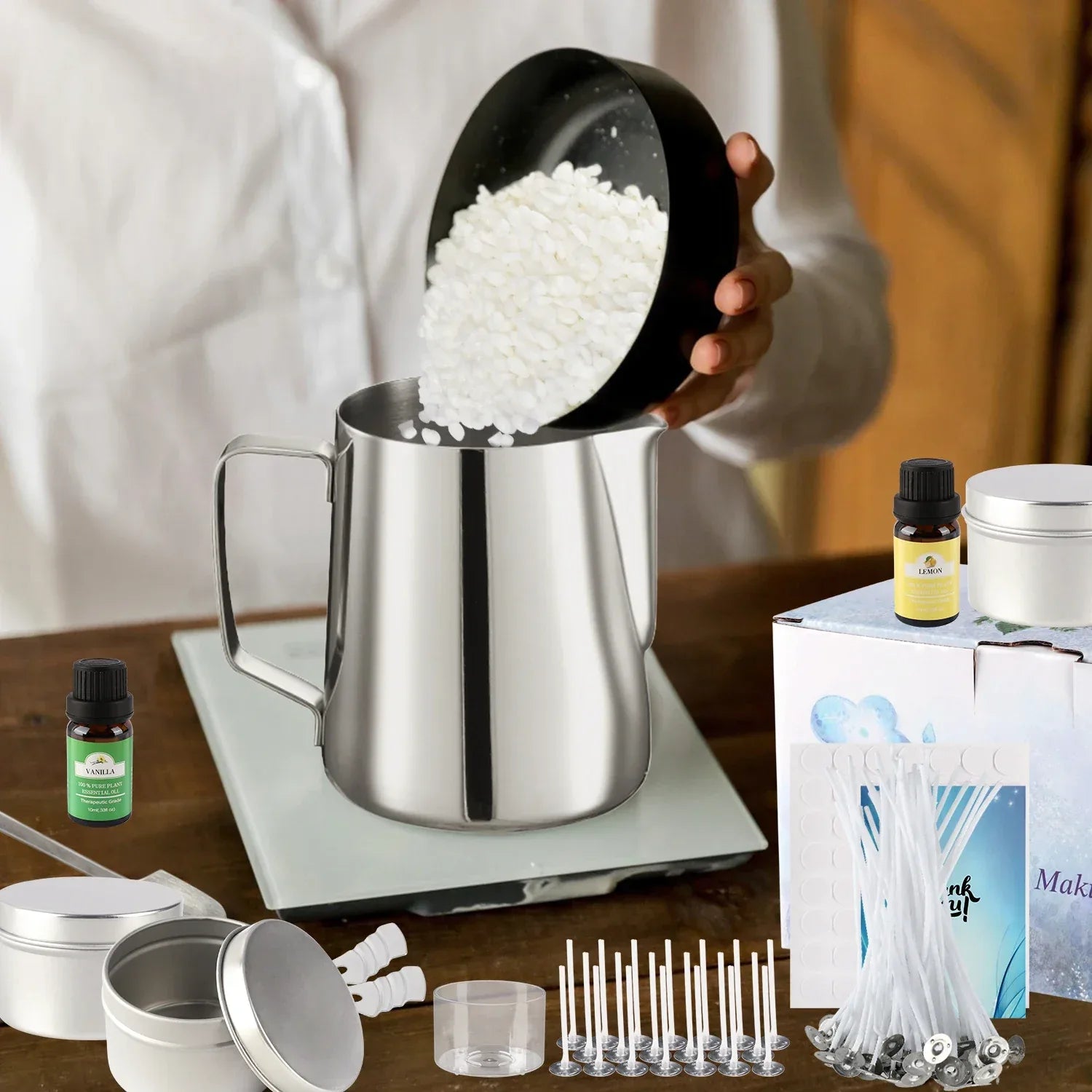 Simple DIY candle-making set, easy to make, with essential oil for aromatherapy, high-quality soy wax, handcrafted - Luvia