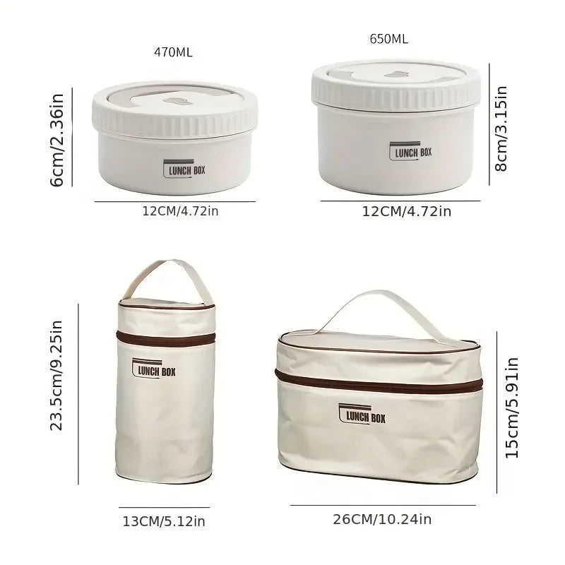 Lunch Box Portable Insulated Lunch Container Set Stackable Bento Stainless Steel Lunch Container - Luvia