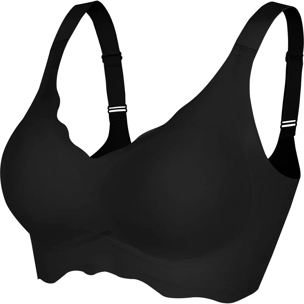 Womens Seam-free Wireless Wave Bras Full Coverage Push Up No Underwire Bra Supportive Bralettes for Everyday - Luvia
