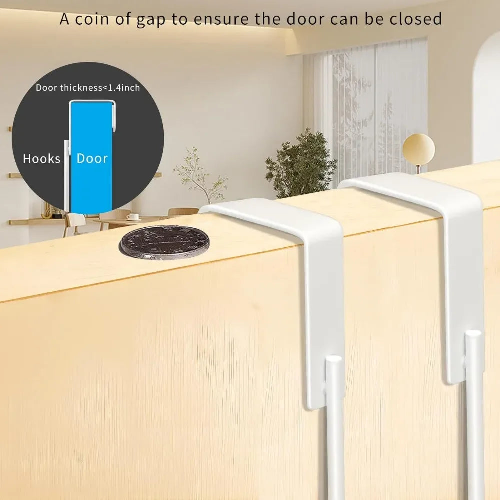 Over The Door Hooks 4 Pack Door Hanger Hooks Heavy Duty Hook Coat Rack Bathroom Kitchen Hanging Home Organization Storage Holder - Luvia