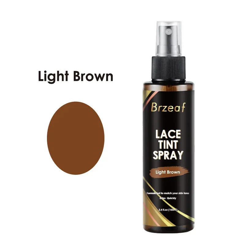 Lace Tint Spray For Lace Wigs Dark Brown Middle Brown Light Brown Lace Tint Spray For Closures, Wigs And Closure Front 100Ml - Luvia