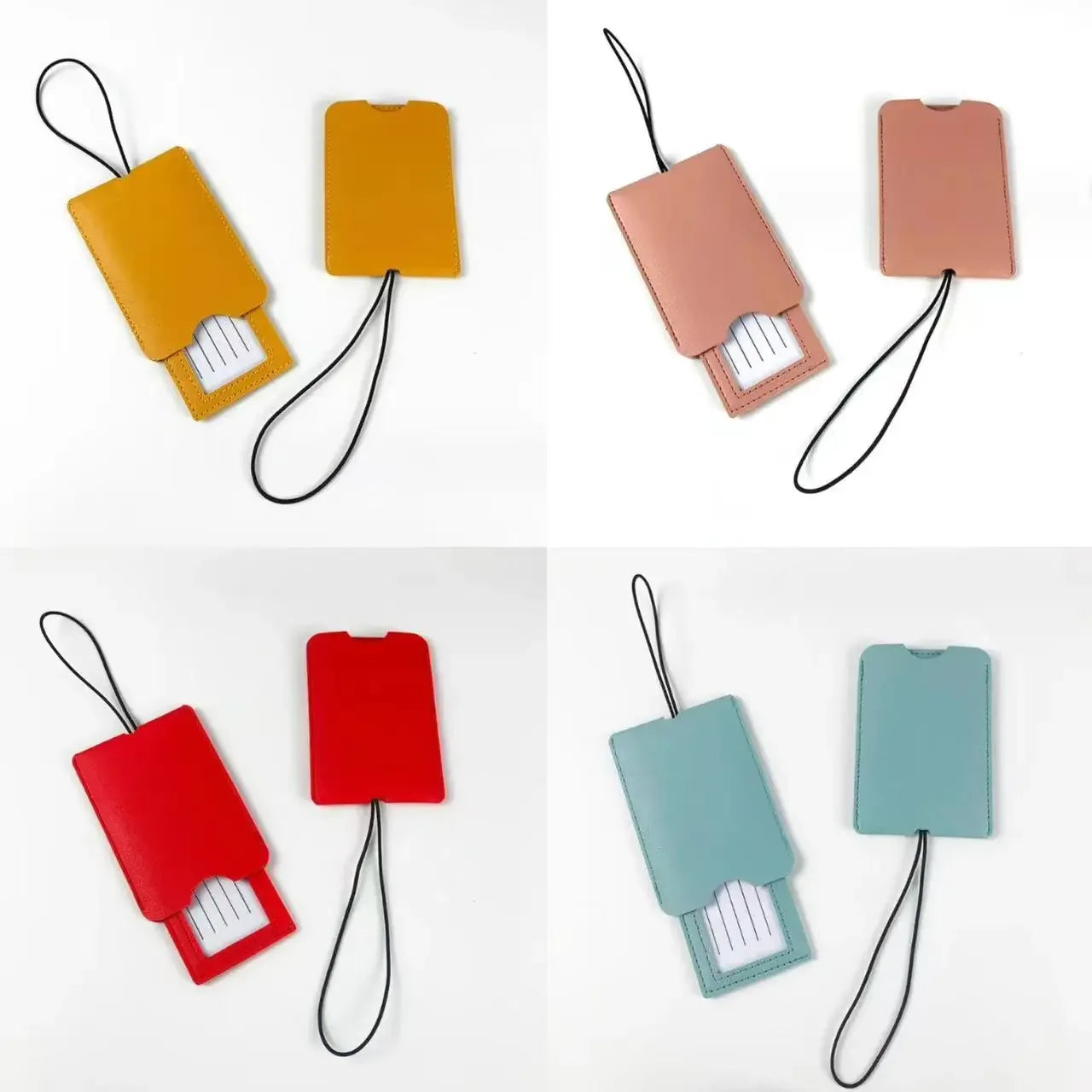 Pu Leather Luggage Tags Women Man Suitcase Bag Bag Tags for Luggage Name ID Address Holder Baggage Label Travel Accessories - Luvia