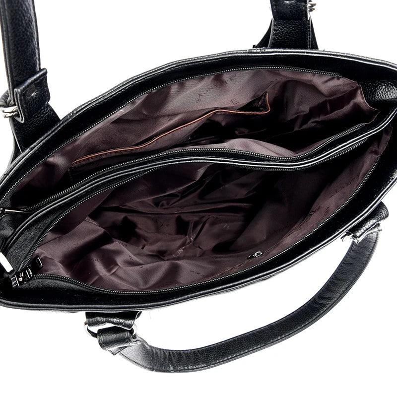 high-capacity Style Tote Bags for Women PU Leather Single Shoulder Underarm Bag Luxury Designer Handbags Travel Expanding wallet - Luvia