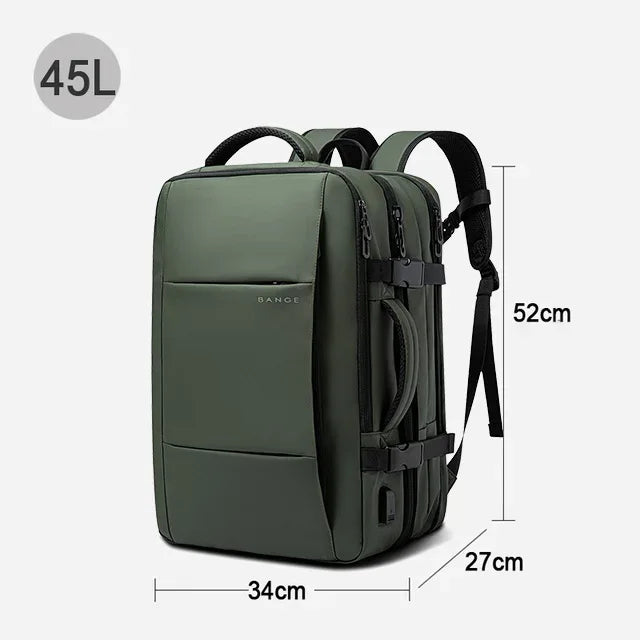 BANGE Travel Backpack Men Business Backpack School Expandable USB Bag Large Capacity 17.3 Laptop Waterproof Fashion Backpack - Luvia