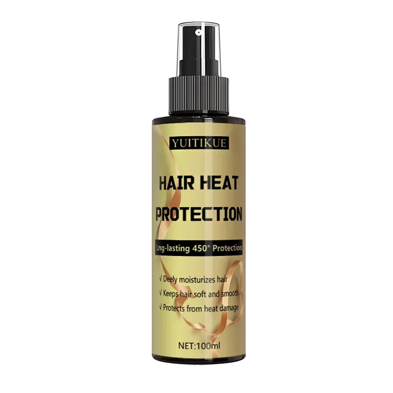 Hair heat protection spray, long-lasting protection up to 450 degrees, deeply moisturizes hair, making it soft and smooth. - Luvia