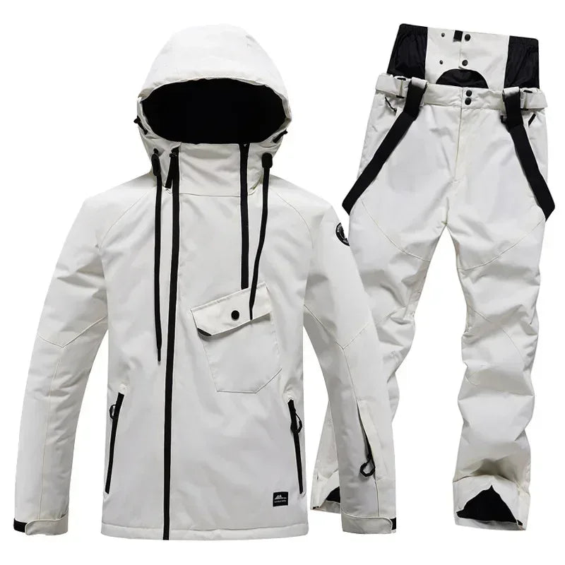 горнолыжный костюм Ski Suit Snowboarding Outdoor Snowsuit Waterproof Windproof Ice Jackets + Strap Pants - Luvia