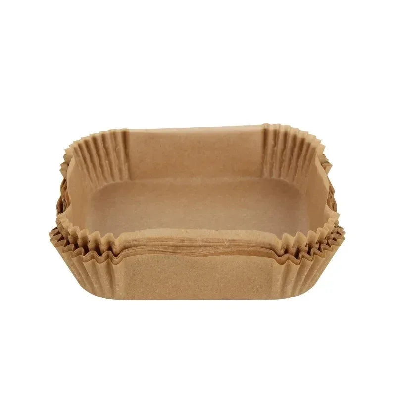 50Pcs Disposable Air Fryer Paper Oil Absorbing And Anti Oil Paper Tray Non Stick Baking Pad Large Toughness Square - Luvia