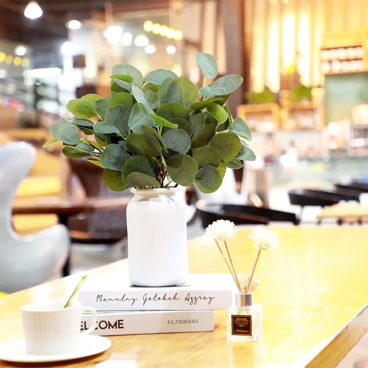 100 Pcs Artificial Eucalyptus Stems Fake Greenery Leaves Stems Faux Eucalyptus Plant for Floral Arrangement Green Leaves Decor - Luvia