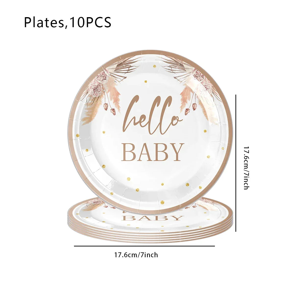 kit Kids Birthday Party Balloons Hello Baby Boy Girl DIY Cake Topper Paper Tableware 1st Birthday Party Baby Shower Decorations - Luvia