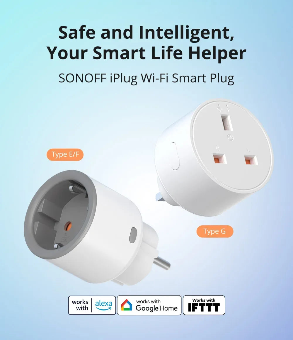 SONOFF Smart Socket S60 TPF EU WiFi 16A Smart Plug With Energy Monitoring Remote Control Timer Voice Control Smart Scene Current - Luvia