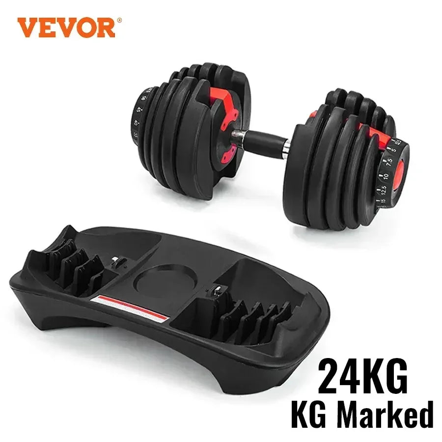 SIHAO Adjustable Dumbbells Sets and Dumbbell Stand 24KG and Dumbbell Weight With Handle Base Fitness Workouts Indoor Equipment - Luvia