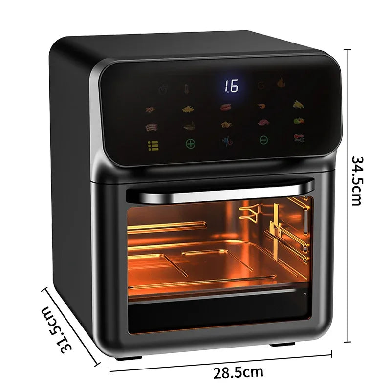 10L Large Capacity Electric Air Fryers Oil-free Automatic Household Kitchen 360°Baking Convection Oven Deep Fryer without Oil - Luvia