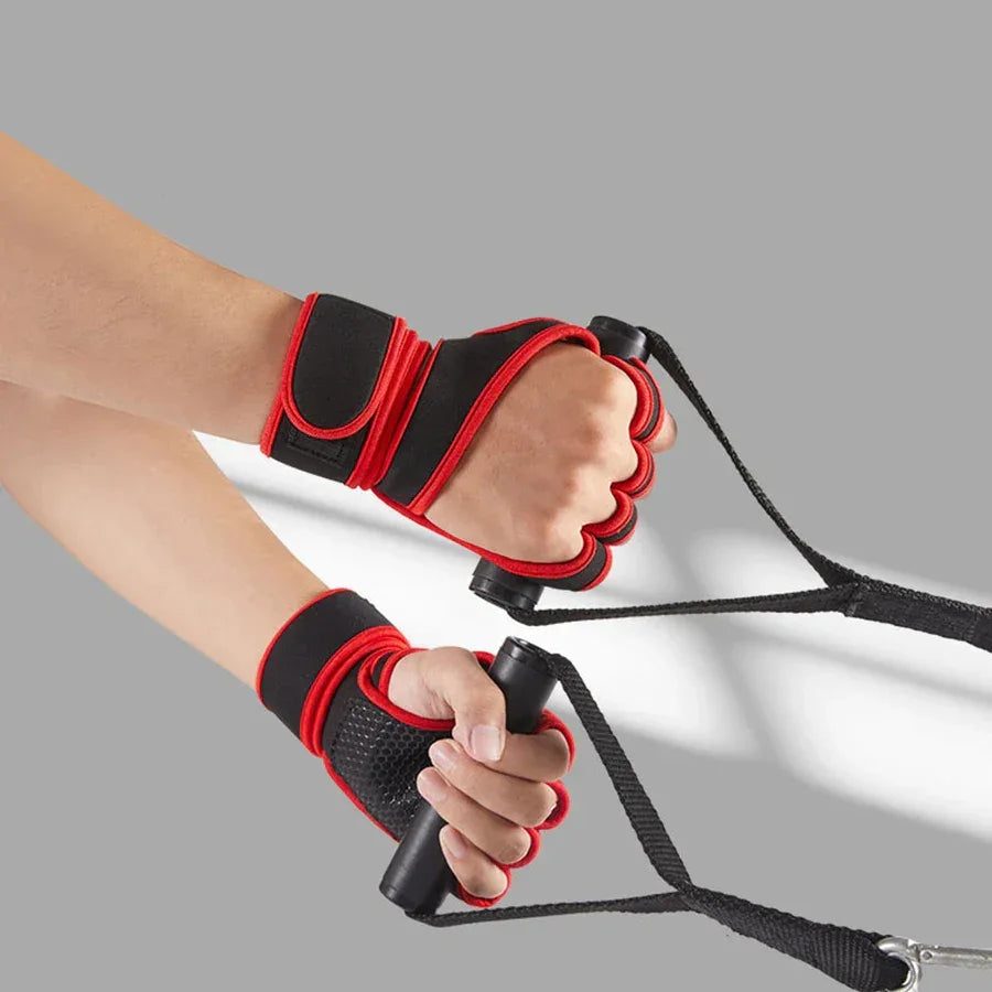 Sports Weight Lifting Workout Gloves ，with Built-in Wrist Wraps Full Palm Protection，Grip Great for Gym Pull Ups Cross Training - Luvia