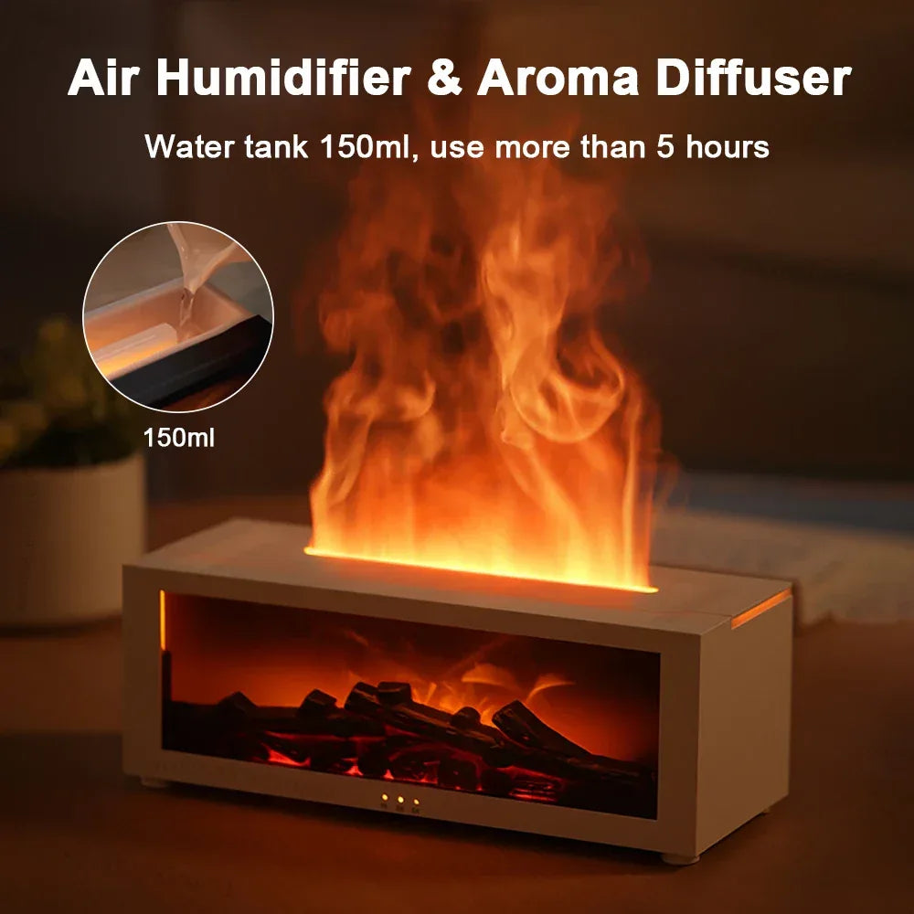 Air Humidifier Essential Oils Humidifiers Home Aroma Humidifier Flame Automatic Fragrance Diffuser With LED Light Remote Control - Luvia