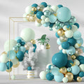 133Pcs Balloons Garland Arch Kit Latex Blue Green Balloons Turquoise Sequined Balloon with Butterfly Birthday Party Supply - Luvia