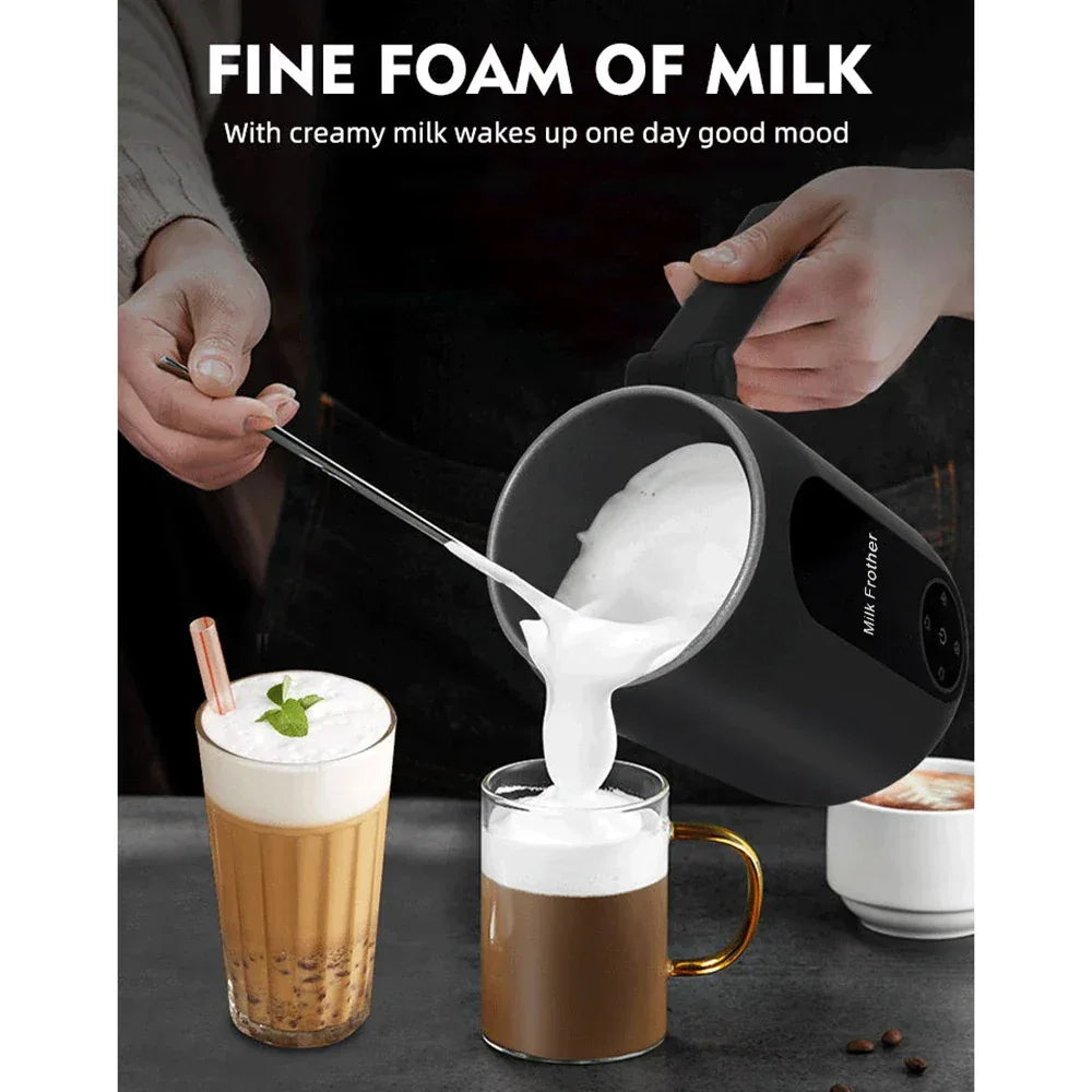 Electric Milk Frother Cooker for Frothing 4-in-1 Milk Steamer with Rotatable Handle Foam Maker for Coffee/Latte/Cappuccino - Luvia