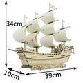 1PC 3D Sailboat Wooden Puzzle Assembly Model Puzzle DIY Wooden Crafts 3D Puzzle Gifts Desktop Decoration - Luvia