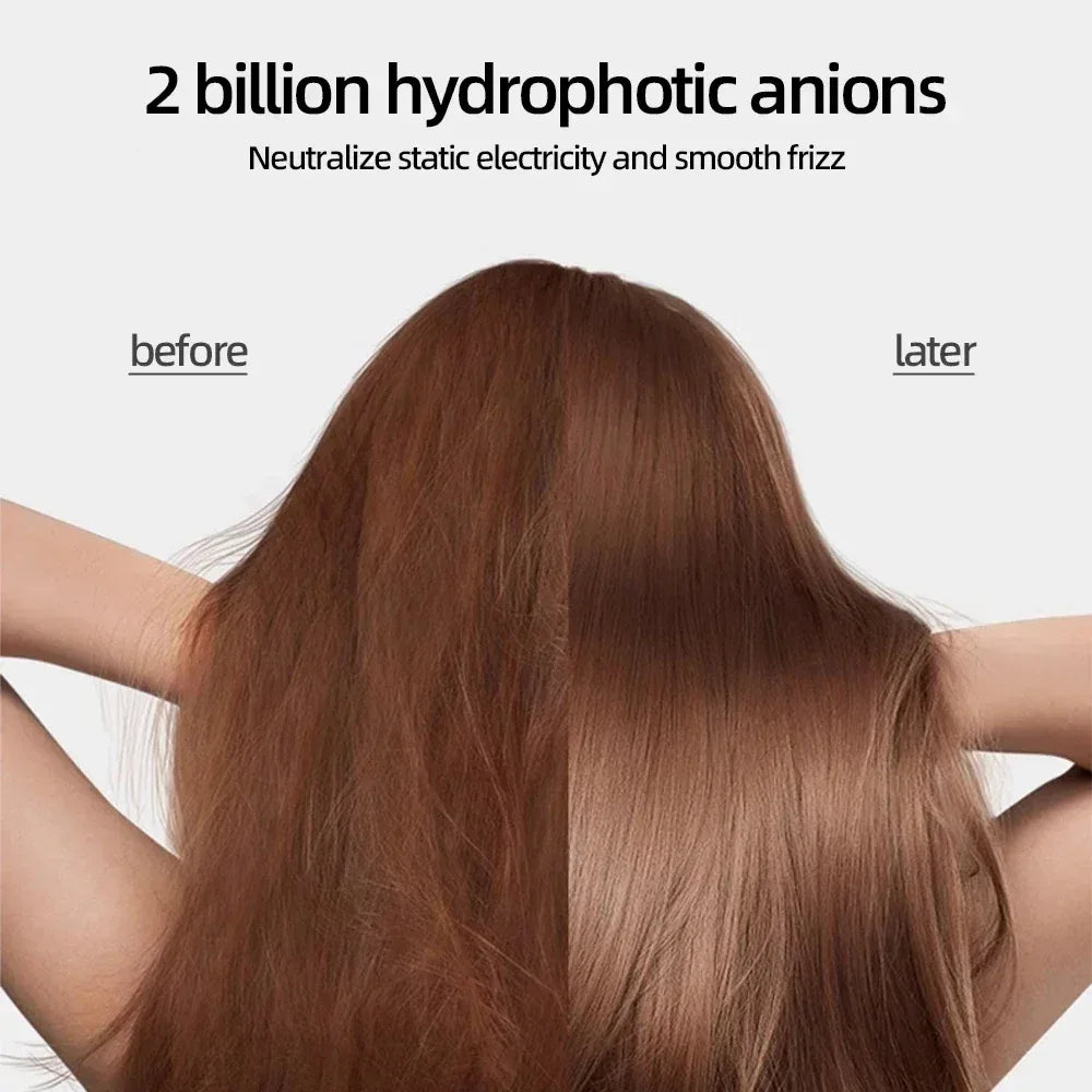 2025 Professional Leafless Hair Dryer Negative Ion Attachment Negative Ion Salon Tool Home Travel Portable Electric Hair Dryer - Luvia