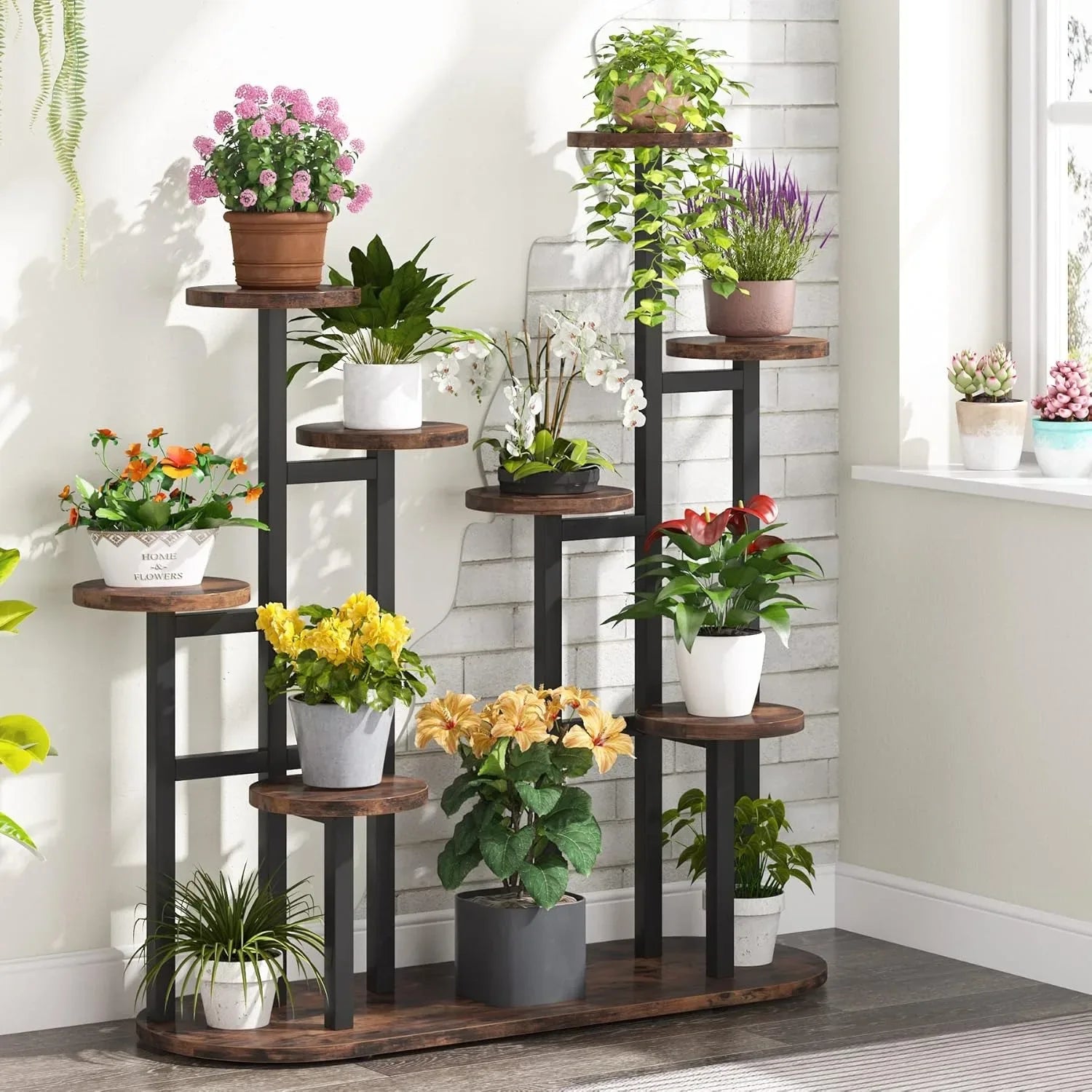 Plant Stand Indoor, Multi-Tiered 11 Potted Plant Shelf Flower Stands, Tall Plant Rack Display Holder Planter Organizer - Luvia