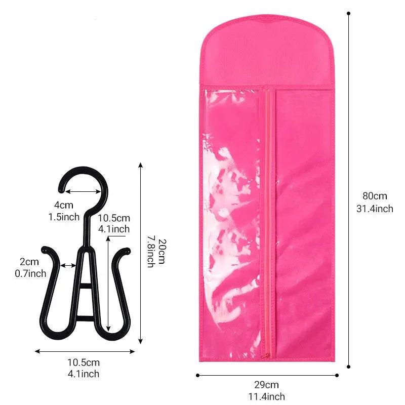 Wig storage bag, organizing bag, wig case, wig-specific transparent bag, zipper bag - Luvia