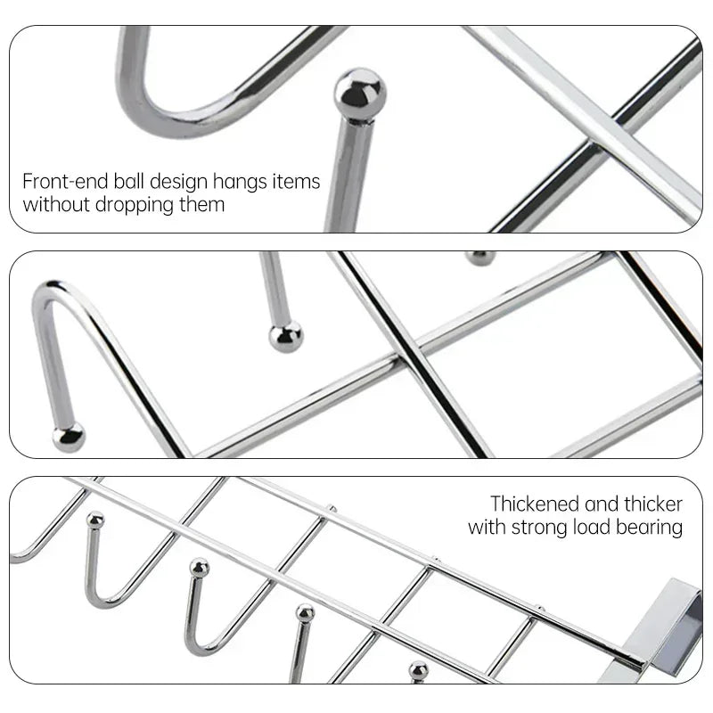 No Drill Over Door Hooks 5 Hooks Heavy Duty Organizer Space-Saving Wall Hanger for Coat Key Towel in Closet Bedroom Hallway - Luvia