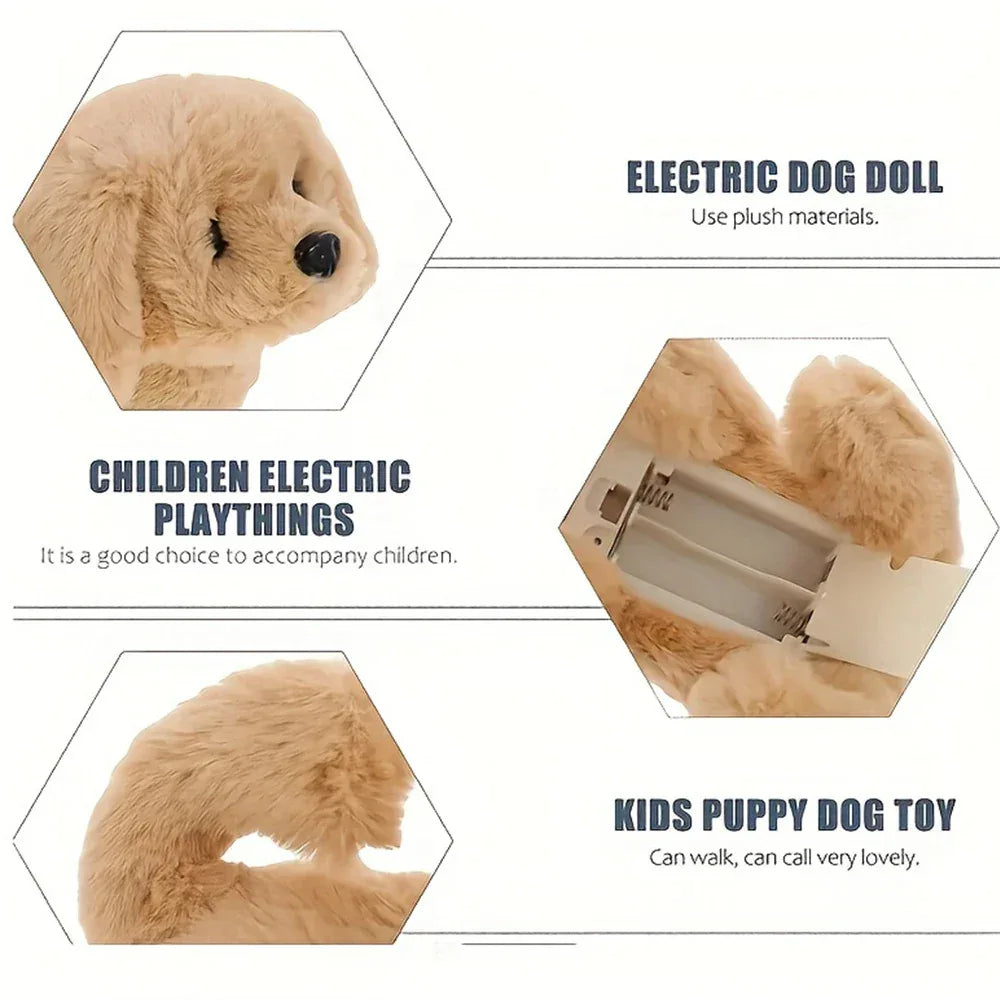 Pet Companion Battery Operated Toy Plush puppy pet electronic interactive toy walking barking wagging tail Simulation puppy - Luvia
