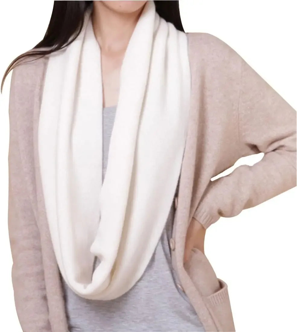 Unisex Soft Cashmere Solid Infinity Scarf Womens Mens LuxuriousNeck Warmer Cozy Loop Wrap Elegant Endless Circle Scarf Versatile - Luvia