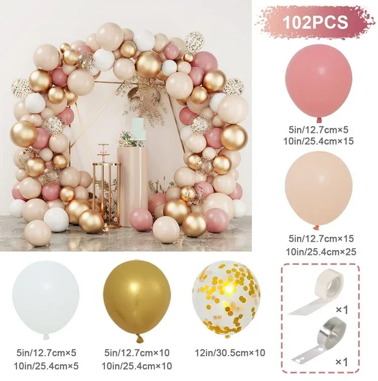 Blush Retro Pink Ivory White Balloons Garland Arch Kit for Birthday Party Wedding Baby Shower Decorations Party Supplies - Luvia
