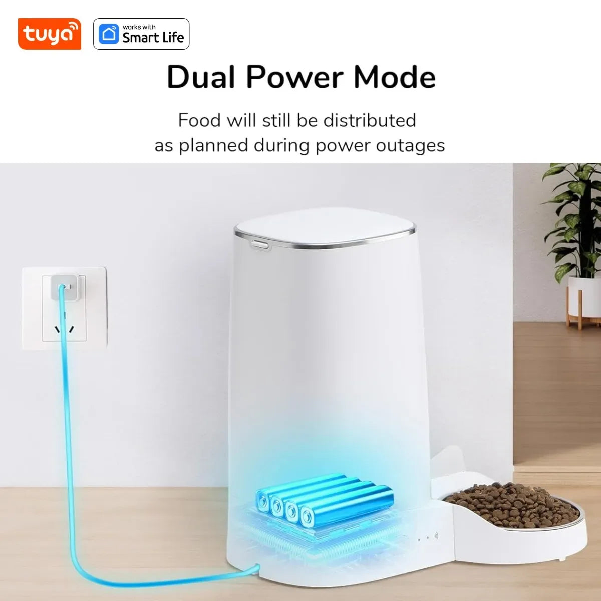 4L Automatic Pet Feeder for1/2Cats,WiFi Smart Feed Automatic Pet Feeder for Cats& Dogs,Timed Pet Food Dispenser with APP Control - Luvia