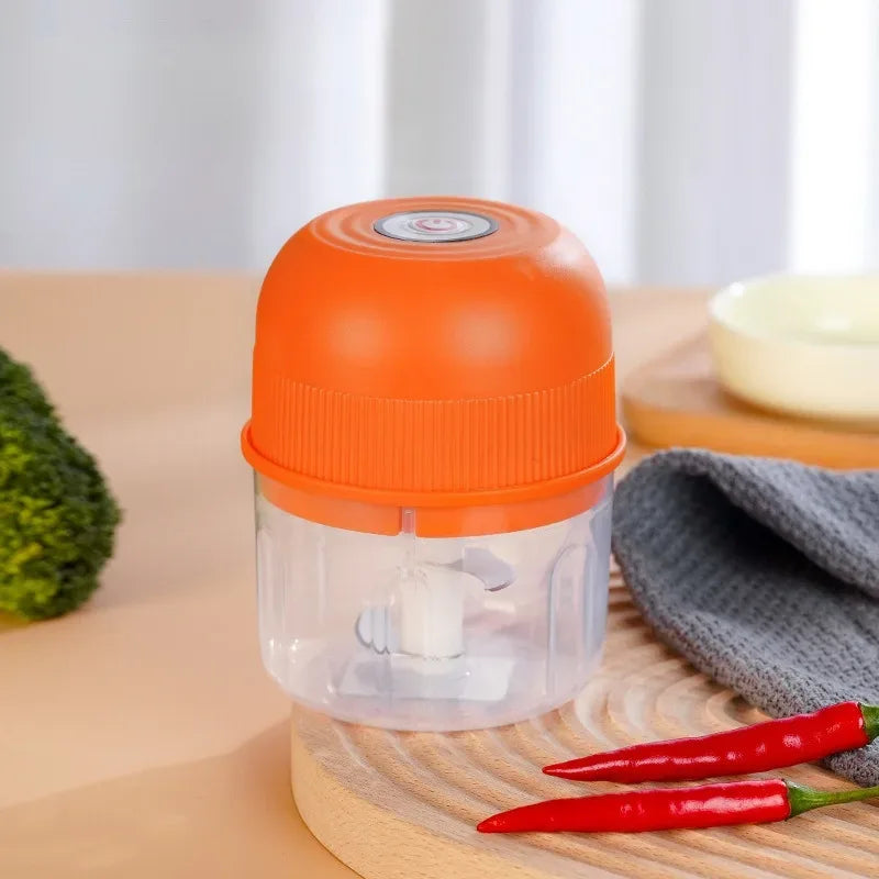 Electric Garlic Masher Garlic Mashing Machine 260ML Meat Grinder Onion Vegetable Crusher Kitchen Mini Blender - Luvia