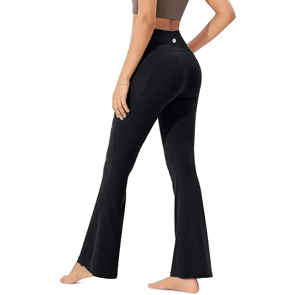 Tummy Control & Butt Lifting Flare Leggings for Tall Women, High Waisted Toning Workout Pants - Luvia
