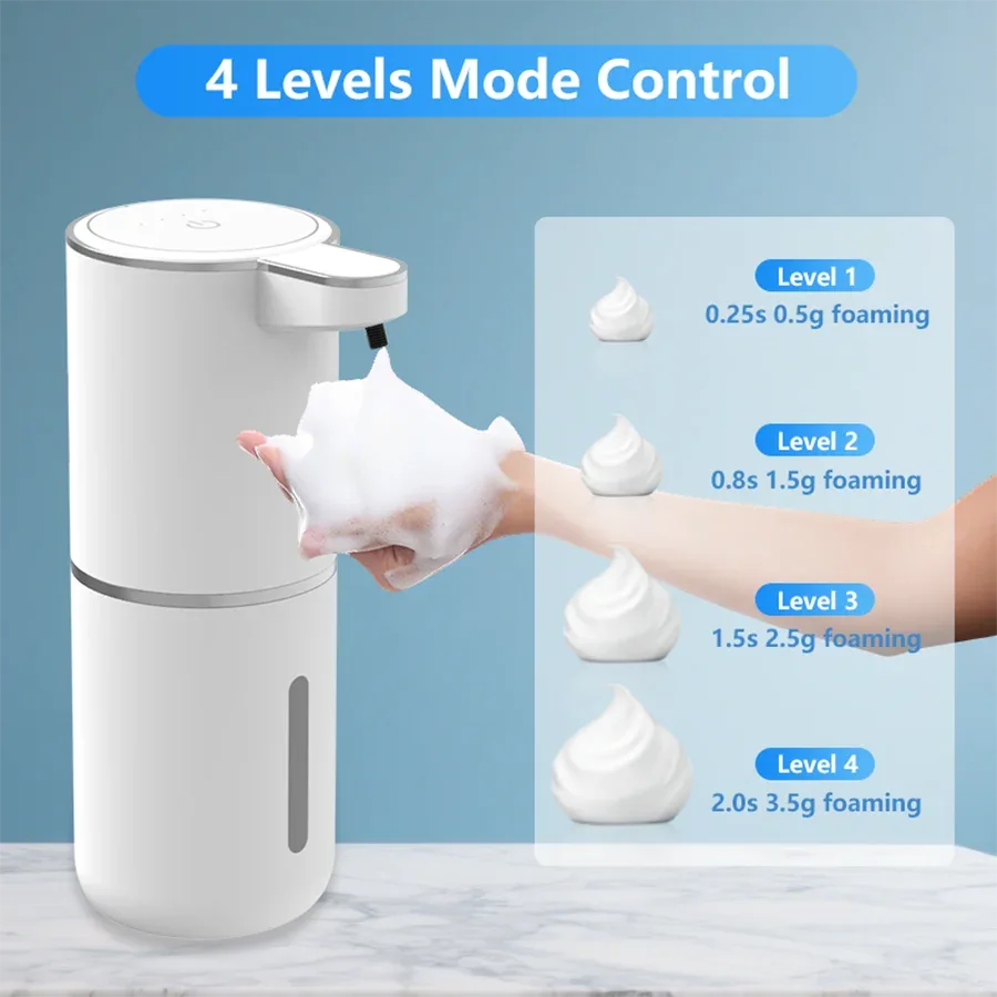 380ML Capacity IPX5 Waterproof Hand Sanitizer Pump Wash Machine 4Levels Smart Sensor Touchless Electric Automatic Soap Dispenser - Luvia
