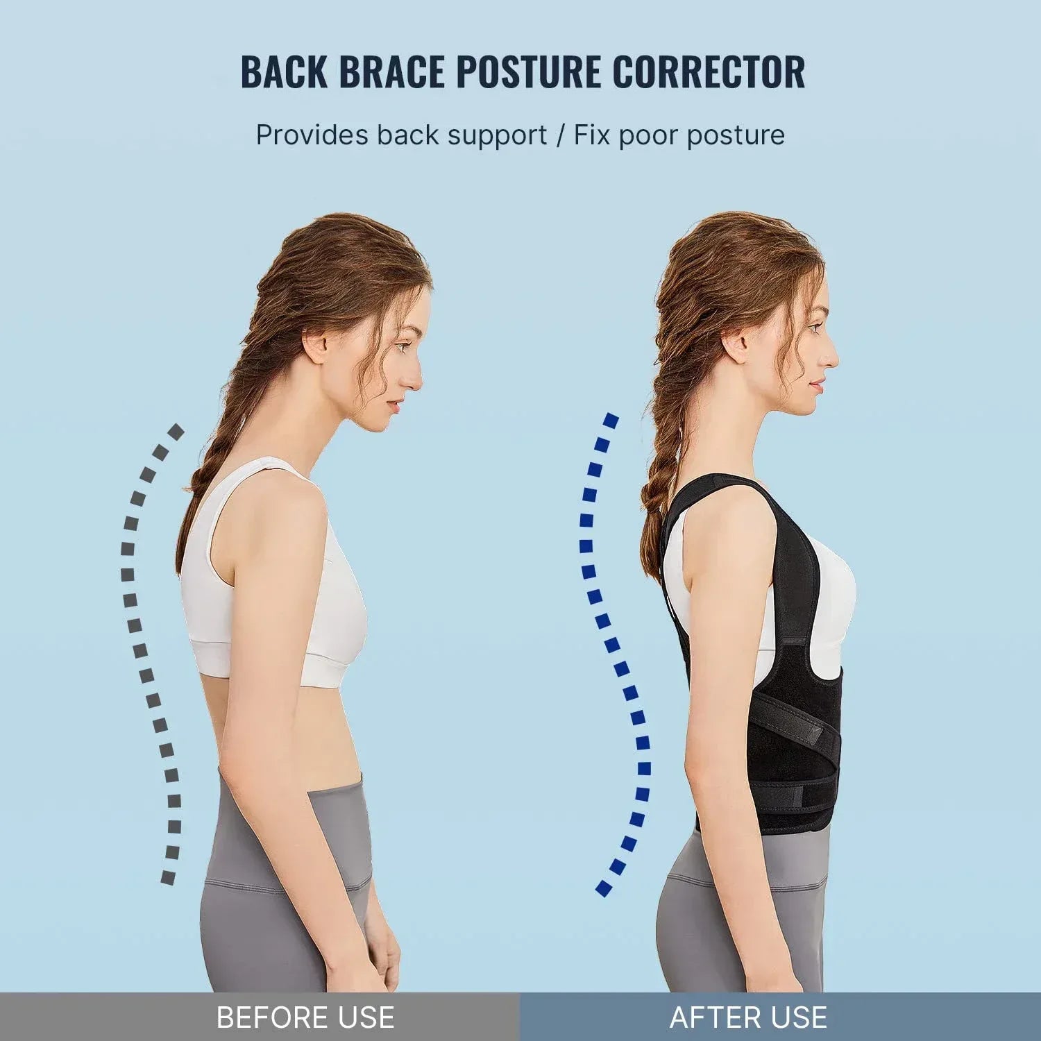 Posture Corrector for Men&Women,Shoulder Straightener Upper&Lower Back Brace Adjustable Support Waist Back Pain Relief - Luvia