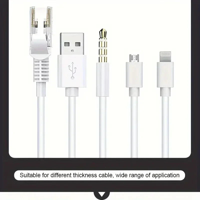 6-pack Cable Clips - Cable Organizer for Home, Office, and Car Charging - Desktop and Data Cable Management - Luvia