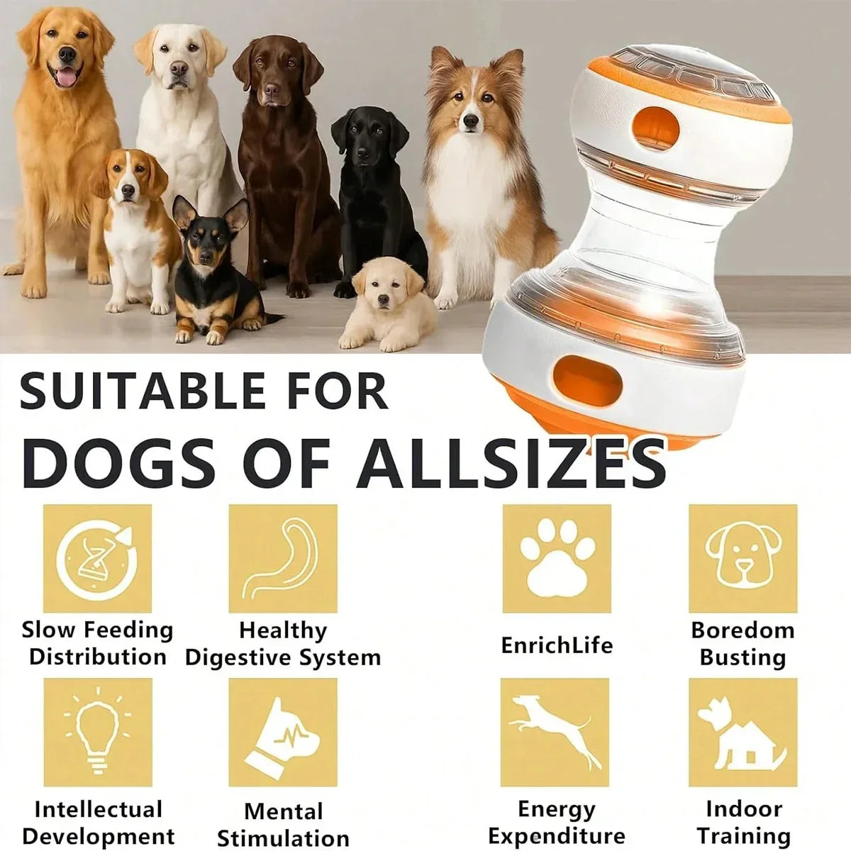 Interactive Dog Treat Dispenser Toy Dog Puzzle Rolling Leak Food Ball Toy Durable Chew Tooth Healthy Ball Suitable for All Breed - Luvia