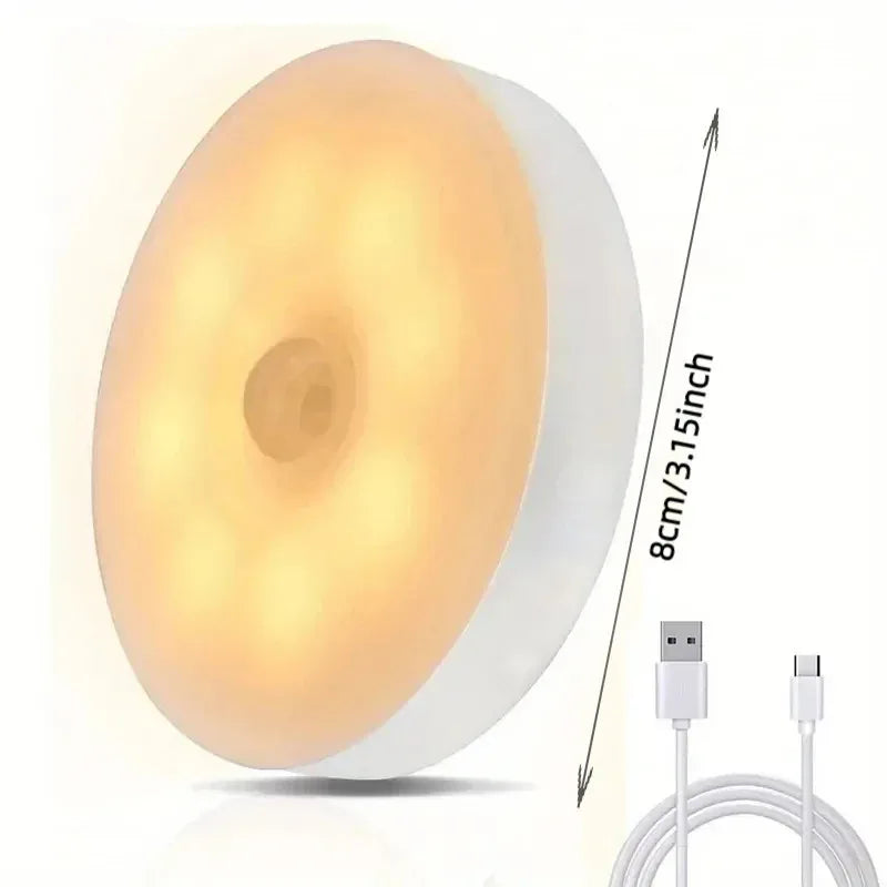 3PCS LED Motion Sensor Light Night Light USB Rechargeable Night Lamp for Kitchen Cabinet Wardrobe Lamp Staircase Closet Light - Luvia