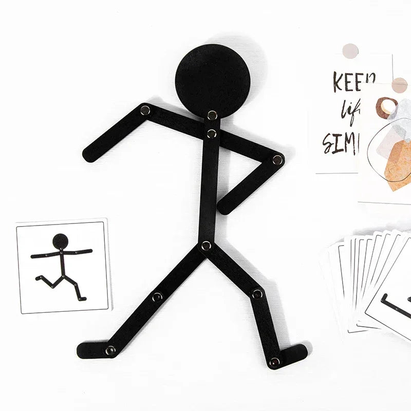 Kids Montessori Toys Wooden Early Learning Educational Puzzles Sporty Pose JigsawImprove Hands-on Skill Busy Board Gifts - Luvia