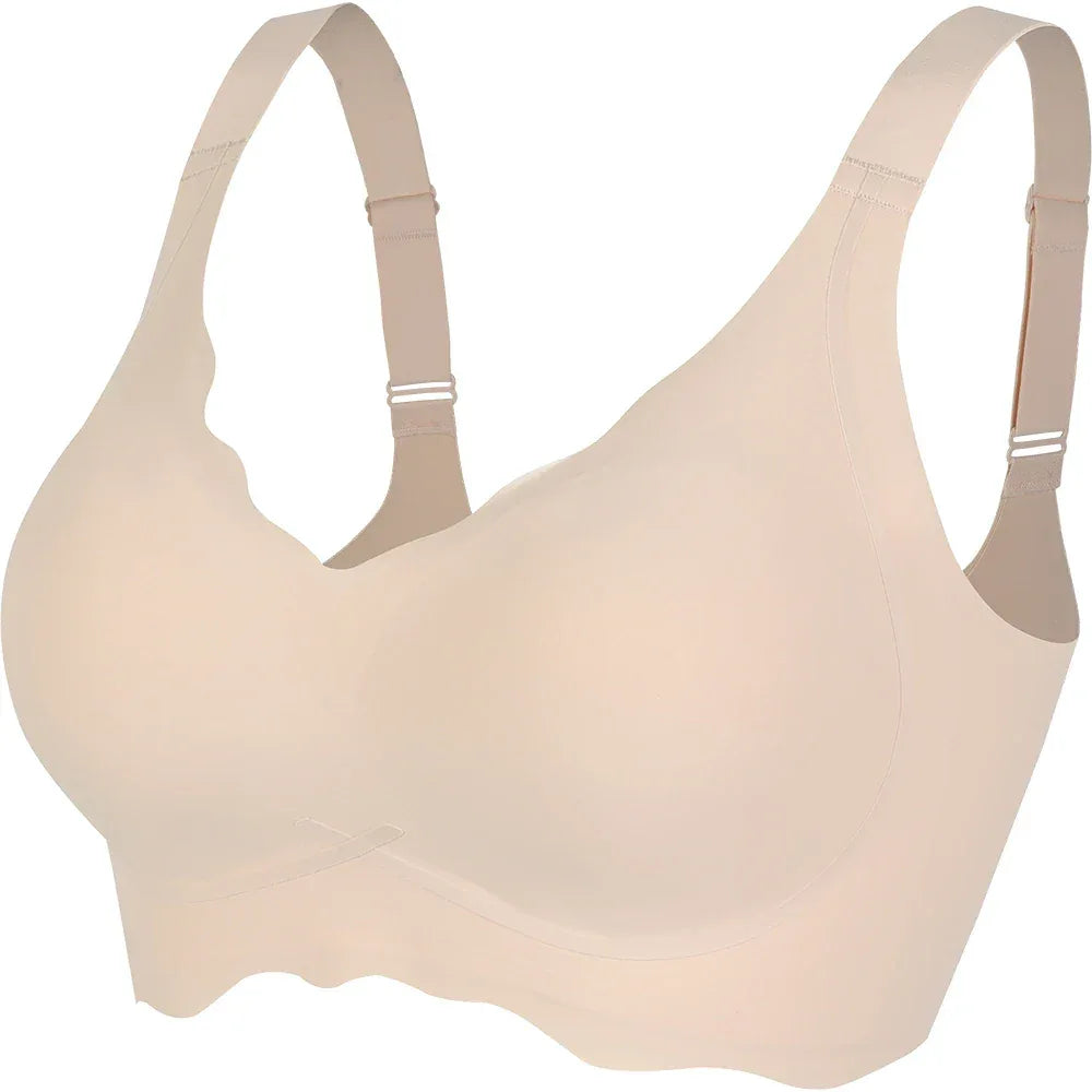 Womens Seam-free Wireless Wave Bras Full Coverage Push Up No Underwire Bra Supportive Bralettes for Everyday - Luvia