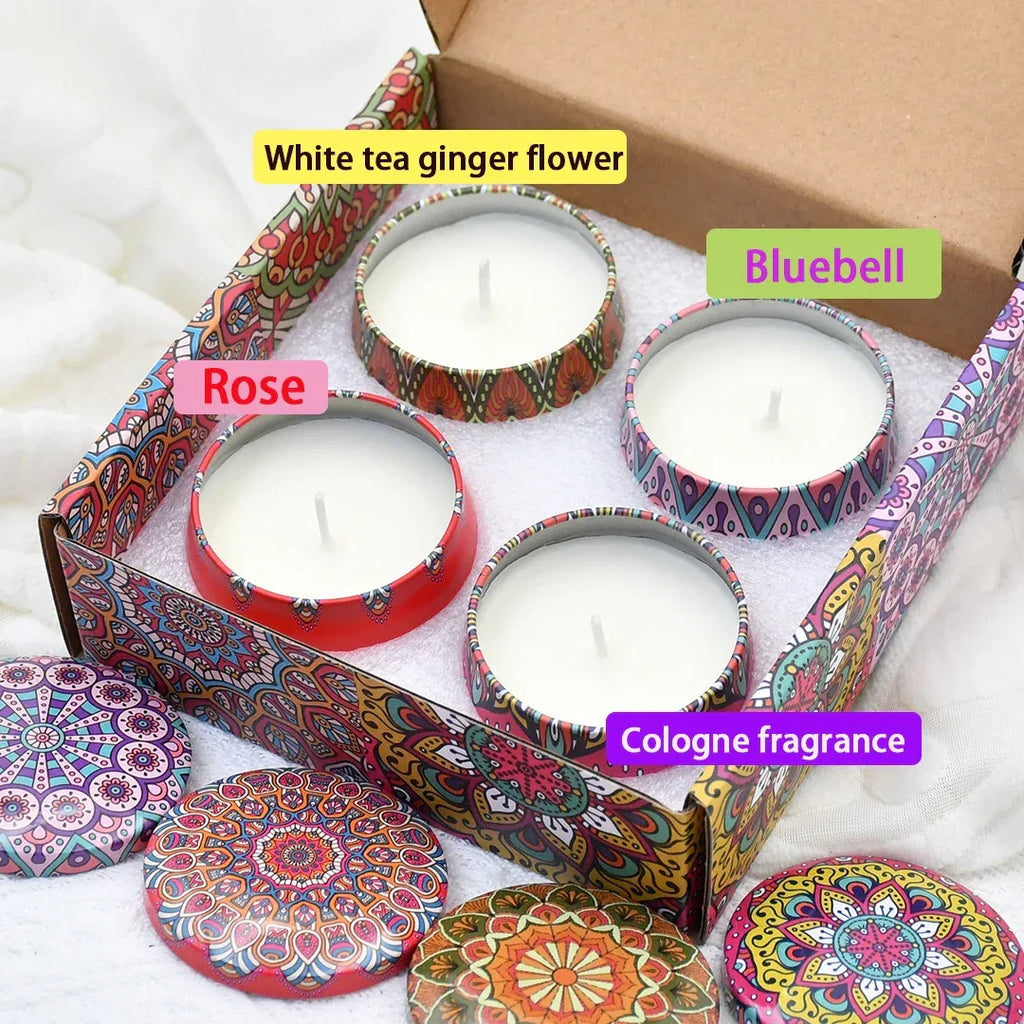 1Pack Scented Candle set gift fragrance candle jar smokeless romantic incense aromatherapy candle stonedried soy wax - Luvia