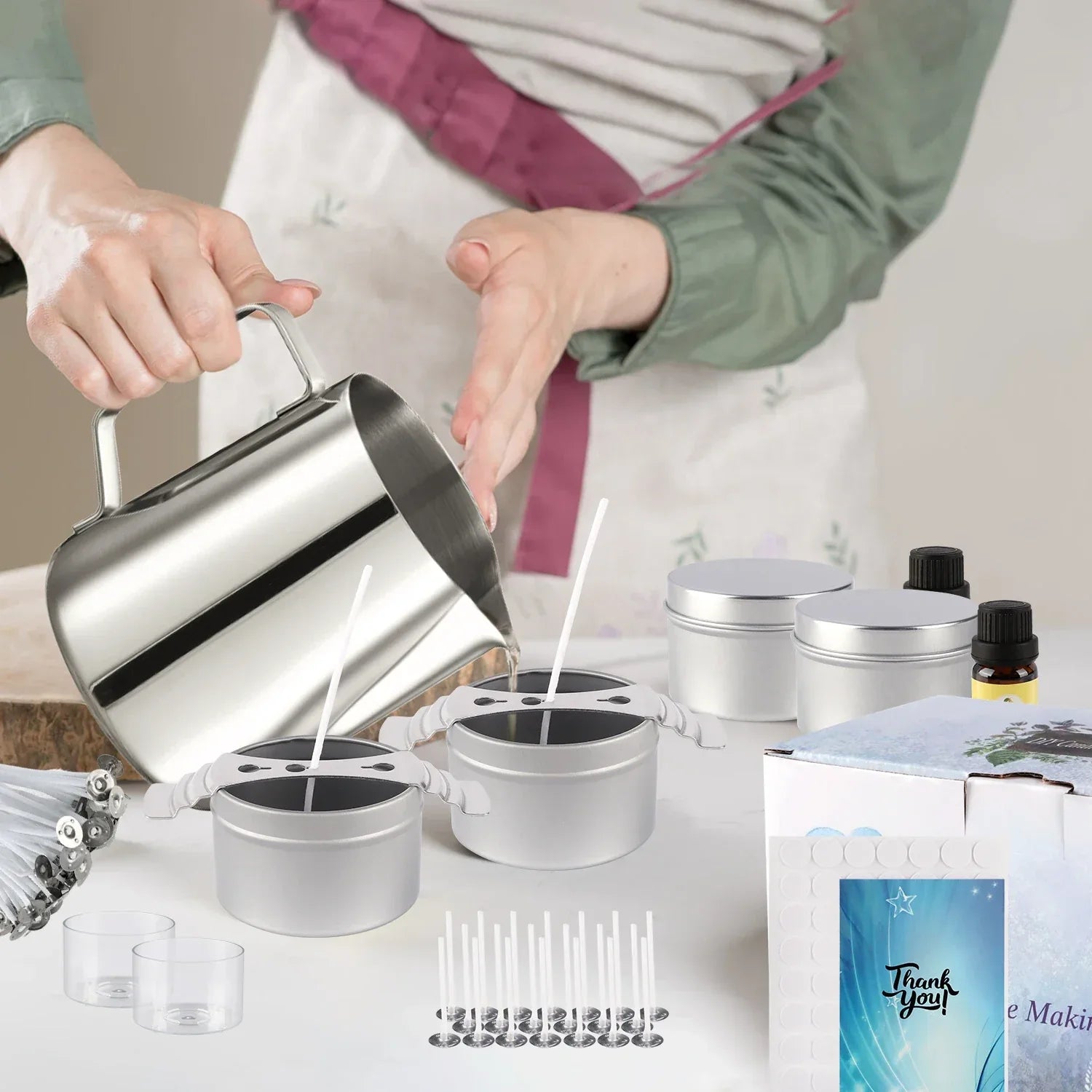 Simple DIY candle-making set, easy to make, with essential oil for aromatherapy, high-quality soy wax, handcrafted - Luvia