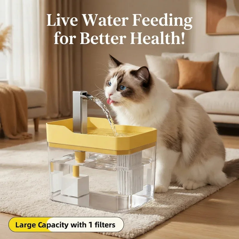 1.5L Cat Water Fountain USB Automatic Water Dispenser Live Circulation Filter Pet Drinker Quiet Pet Water Fountain Cat Small Pet - Luvia