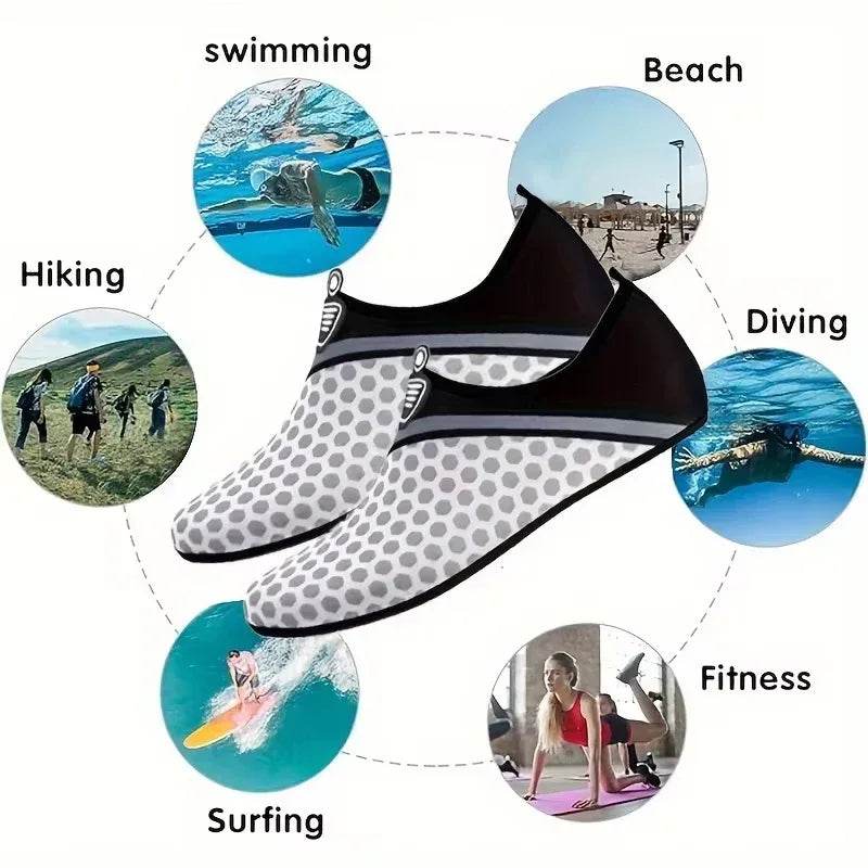 Quick Drying Water Shoes Non-Slip Breathable Summer Aqua Beach Sandal Flat Shoe Seaside Slipper For Men Women Creek Shoes - Luvia