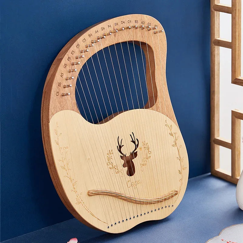 Lyre Harp 16 19 Strings Mahogany Wood Harp Piano 19 Strings Stringed Musical Instrument With Tuning Wrench Spare Strings - Luvia