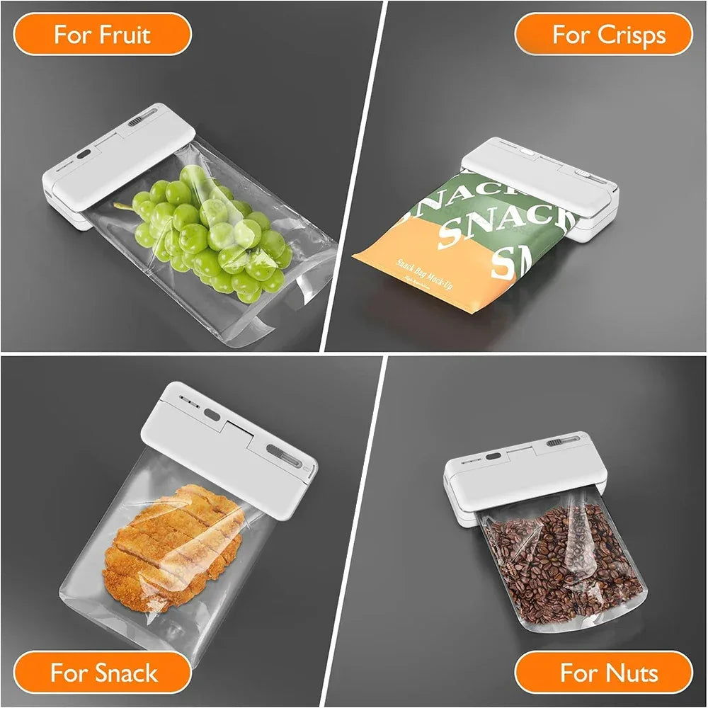 Mini Sealer 2in1 Plastic Bag Sealing Machine Portable Food Package Bags Sealer USB Rechargeable Handheld Plastic Bag Heat Sealer - Luvia