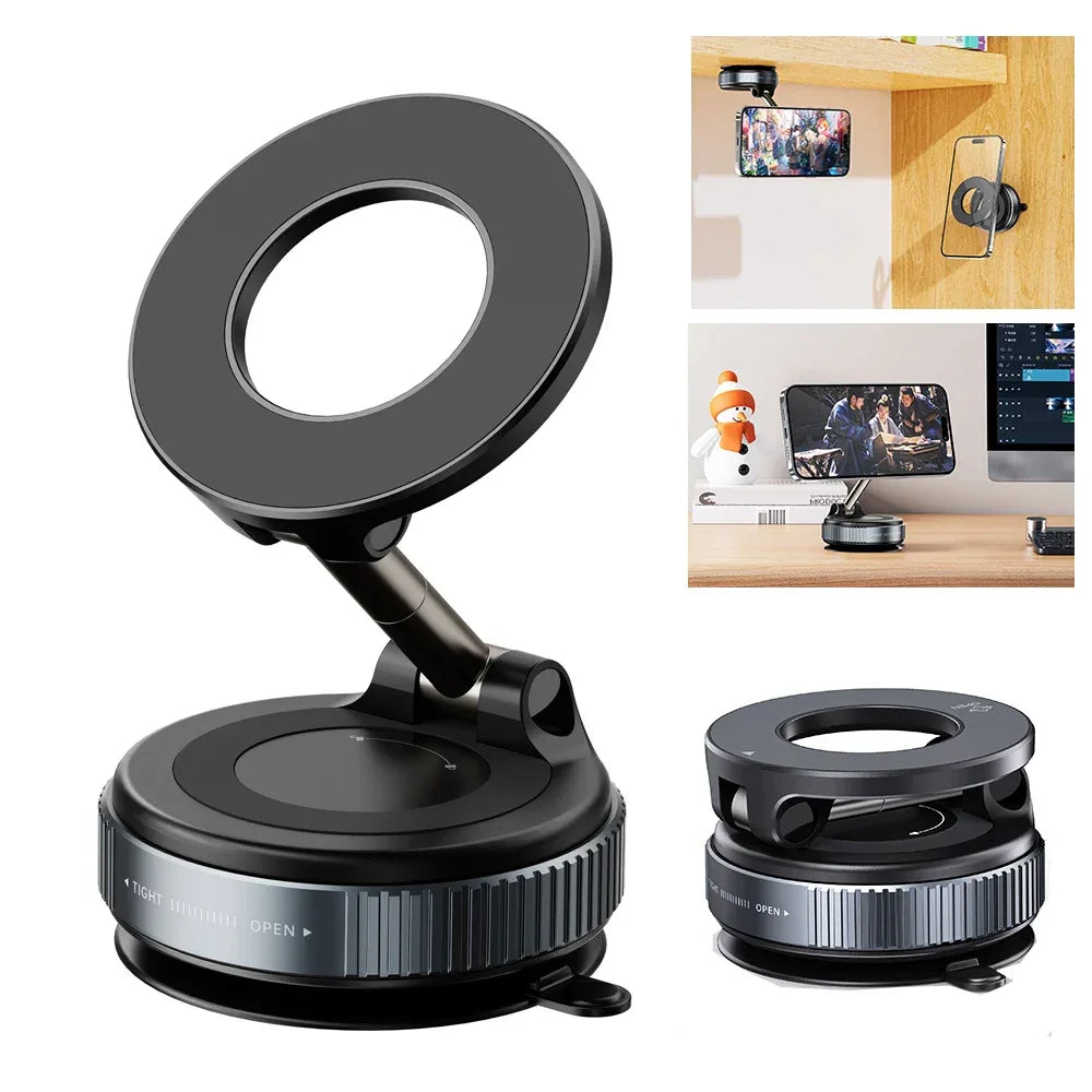 Magnetic Phone Car Holder Foldable 360° Rotation Adjustable Magnetic Mount for Car/Desk/Bathroom/Universal Use - Luvia