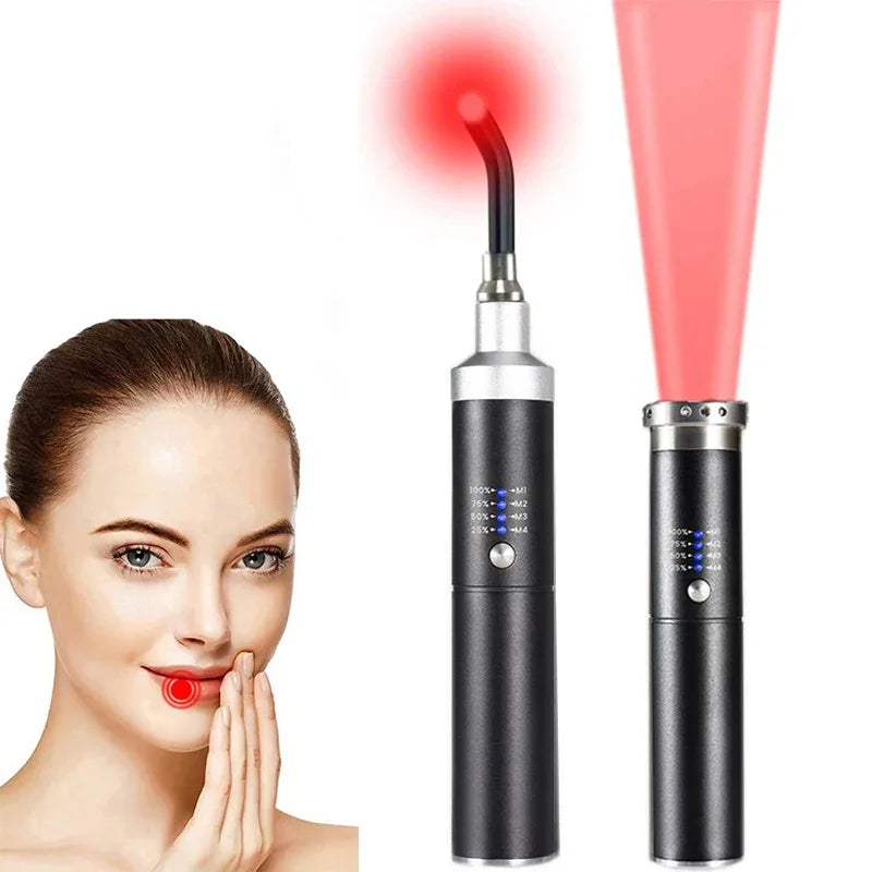 Red Lights Therapy Cold Sore Canker Sore Treatment Infrared Light Therapy Wand For Body Pain Relief Face Home Use Beauty Devices - Luvia